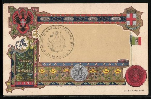 Künstler padova wappen - künstler-ak, padova,