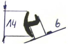 Gummiprofil (B=14/ H=6)