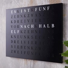 WordClock Jupiter Stahl in