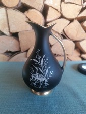 Vase Waldershof Bavaria  Schwarz/Gold Reiher 14cm