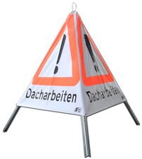 Absperrung I Baustellenabsicherung I Faltsignal "DACHARBEITEN" (Vz 101) | 90 cm