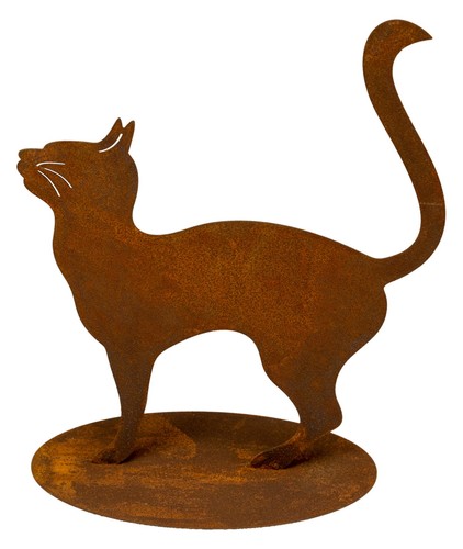 Edelrost gartenfigur katze - edelrost,