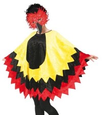 Cape Birdy Vogel Umhang schwarz/rot/gelb Kostüm Fasching Vogelkostüm 1210903G13