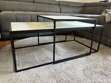 Couchtisch modern design Mamor 2- teilig schwarz und weiß