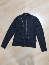 Neu Anna Field Jacke Schwarz Gr 38 Stretch Gold Knöpfe Blazer Militäry Blouson 