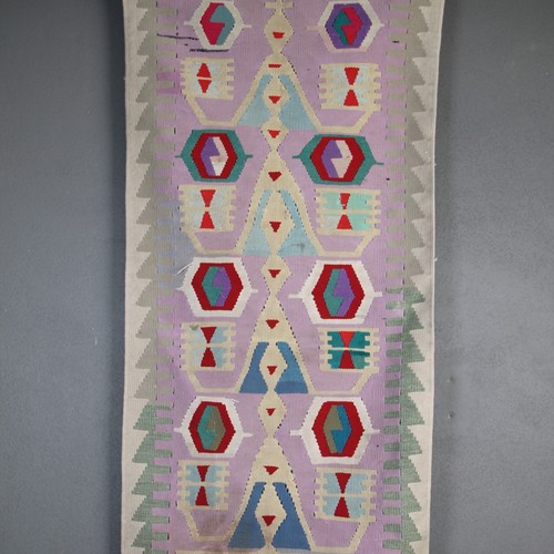 Vintage baumwolle lila kelim - kelim,