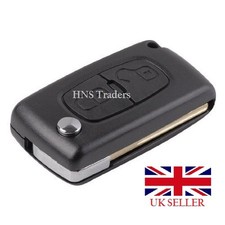 2 Knöpfe Klapp Schlüssel Gehäuse Klinge Peugeot 207 307 308 & 407 mit Logo A28