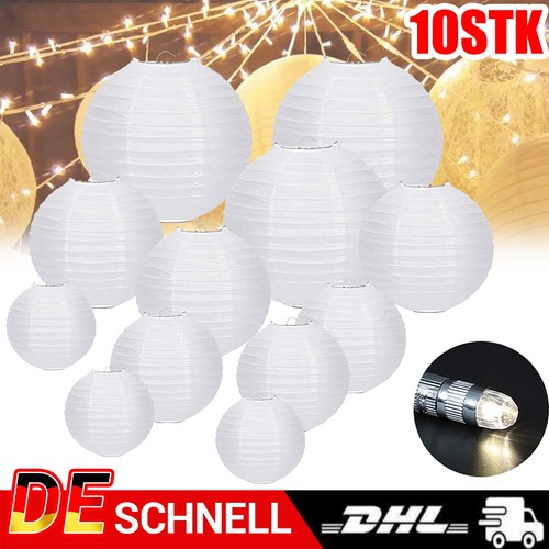 10x weiß papier lampions - 10x,