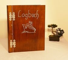 Logbuch  XXL aus Holz,Motorboot ,Gästebuch,Urlaub,Fotoalbum,Reise ,Buche,DIN A 3
