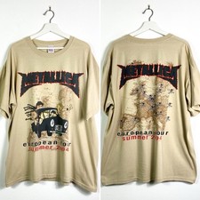 Vintage Metallica T-Shirt Bandshirt Tourshirt Gr.XL Herren Beige Europatour 2004