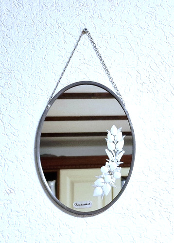 Vintage oval wandspiegel mit - oval,