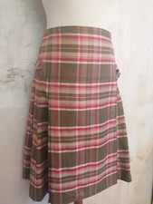 Escada Sport Falten Rock M 38  Vintage Grün Rot Wickelrock