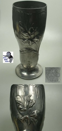 Kayserzinn jugendstil becher - jugendstil,
