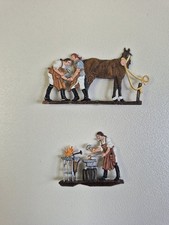 Napoleon Franzosen Pferde beim Hufschmid Zinnfiguren Flachfiguren