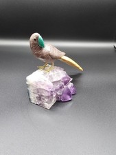 Edelstein Vogel  aus Brasilien Vogelgröße 15x4cm Sockel 5x7cm