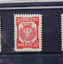 - Polen Lagerpost Todeslager Dachau Allach 50 PF. R.Kreuz mit Spargummi  Falz -