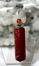 FEUERACHAT FEUER-ACHAT    Edelstein-anhänger ca. 70mm HANDARBEIT Nr.12