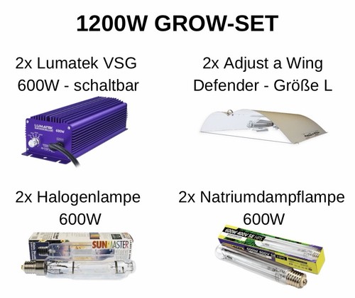 Grow set 600w inkl - 2x,