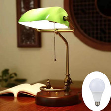Petour Bankerlampe mit Glühbirne Bibliothekslampe Leselampe Retro Tischlampe