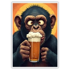 Affe Bild Humor A4 Kunstdruck