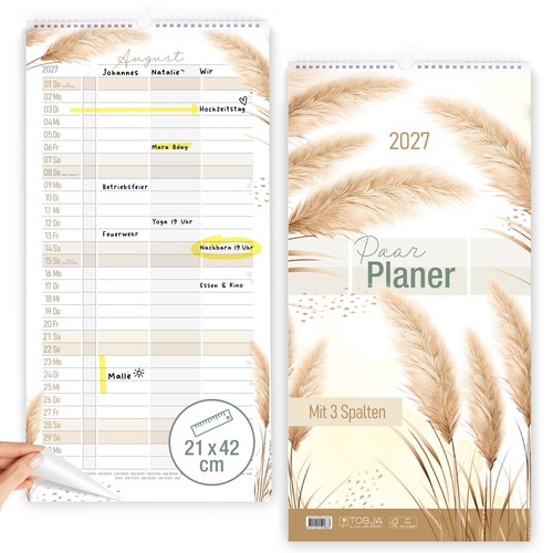 Paarkalender 2027 pampas 21x42 - 2027,