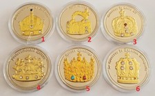 KRONE - ZUR AUSWAHL - MEDAILLE - SILBER AUFLAGE - MIT STEINE & GOLD APPLIKATION