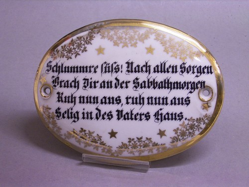 Porzellan grabschild judaika - porzellan,