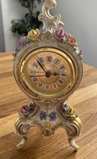 Dresdner Porzellan Uhr Rokoko handbemalt vergoldet ca. 1930 Kaminuhr