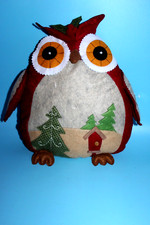 Kissen Eule 3D - Design Eulenkissen Dekokissen 35 cm Weihnachten (1)