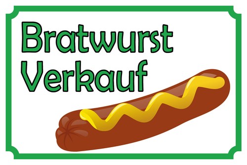 Blechschild 20x30 bratwurst - 20x30,