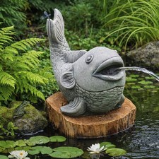 Wasserspeier teichfigur fisch - ,