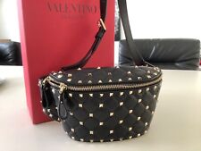 2.200€ VALENTINO CARAVANI ROCKSTUD Tasche NIETEN Spike schwarz LEDER NEU …mega