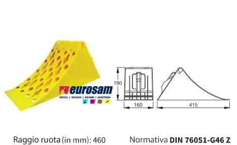 Radstopper schuhkeil gelb - schuhkeil,