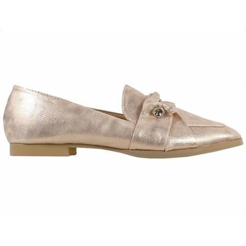 Gold flache schuhe mokassins - gold,