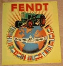 Retro Blechschild Oldtimer Traktor Fendt Dieselross Weltkugel Schlepper