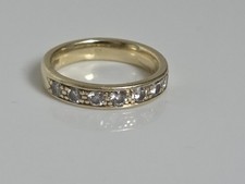 Halbmemory Ring  585 er Gold mit 7 Diamanten 14K Goldring