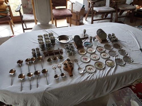 Zinnsammlung becher löffel - becher,
