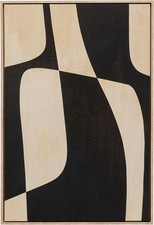 KARE DESIGN Lein Wand Bild CLASSIC SHAPY BLACKY schwarz natur 60x90x1 cm