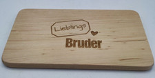 Brotzeitbrett Lieblings Bruder Holz Erle Geschenk Schneidbrett Holz LASERHELD 