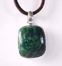 SCHMUCK-STCK ANHÄNGER Chrysokoll HEIL STEIN NEU Silber