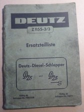 Deutz Schlepper D25 + D25S Ersatzteilliste