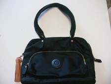 große Kipling Damen Tasche Tablet  Tasche schwarz mit Kupfer  Reißverschlüsse