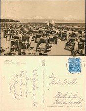 Heringsdorf Usedom Ahlbeck Strand mit Blick auf Heringsdorf DDR Postkarte 1958