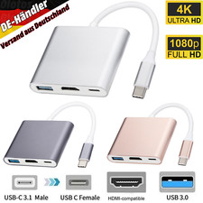 USB C Hub 3.0 auf HDMI Typ-C zu HMDI Adapter Kabel 4K für PC Laptop Handy Mac TV