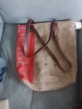 Einkaufstasche Leinen/Leder