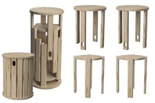 Stapelhocker 4er set - stapelhocker,