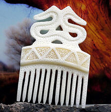 Wikinger Knochen Kamm Handarbeit zur Bartpflege für Bartzopf m.Bartschmuck Mod.2