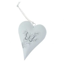 Hänger Herz Metall weiß