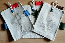 # 95 easy peasy, 3 x säckchen, leinenstoff, beige