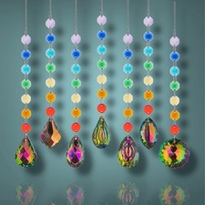 7 Sonnenfänger Suncatcher Fensterschmuck Glas Kristall bunt Prisma Prismen Deko